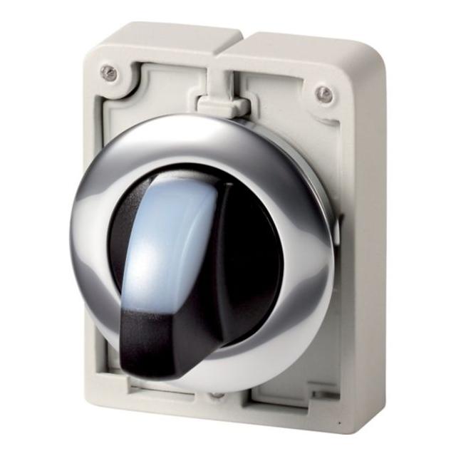 M30C-FWLK-W Przełącznik piórkowy podświetlany 30mm biały 2 położeniowy z samopowrotem 187128 EATON