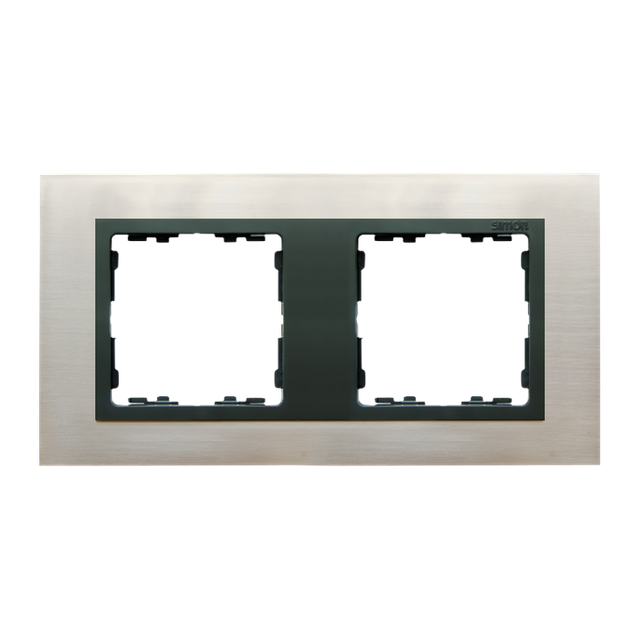 Simon 82 Nature Ramka 2-krotna Nature Stal Inox / pierścień grafit 82827-37 KONTAKT