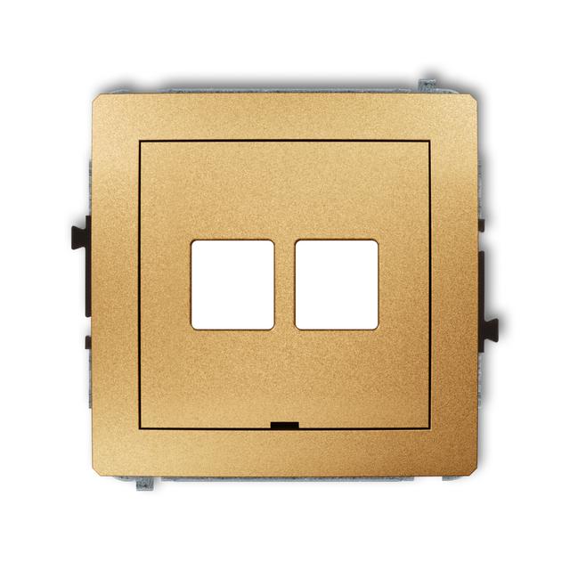 DECO Mechanizm gniazda multimedialnego podwójnego bez modułu, bez pola opisowego (standard Keystone)