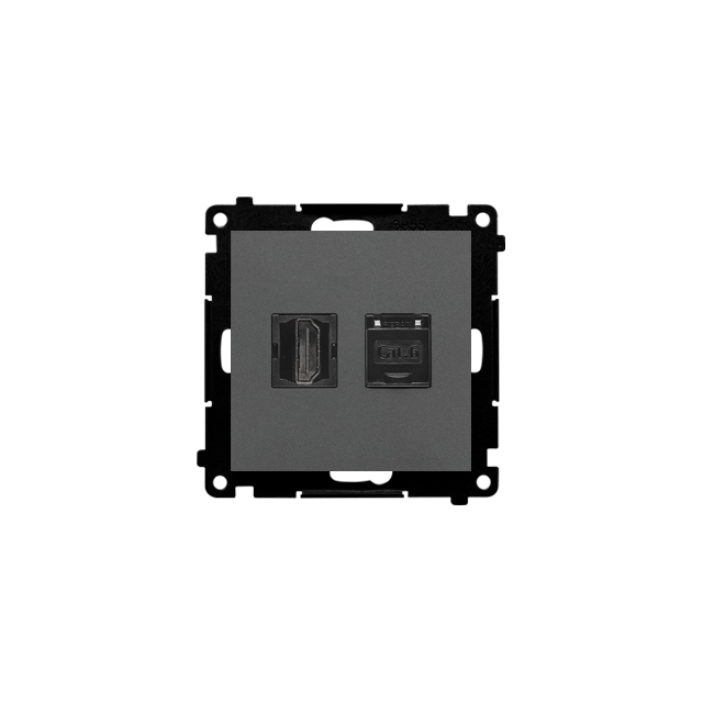 Simon 55 Gniazdo HDMI + RJ45 kat.6 Grafitowy mat TGHRJ45.01/116 KONTAKT