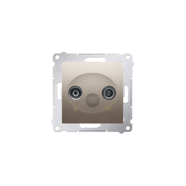 Simon 54 Gniazdo antenowe R-TV zakończeniowe do gniazd przelotowych złoty mat