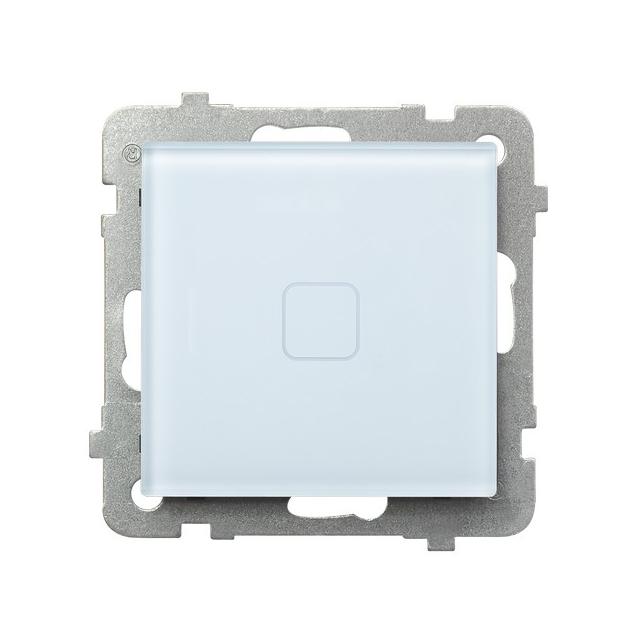 SONATA TOUCH Łącznik dotykowy schodowy/krzyżowy z podświetleniem - kolor białe szkło