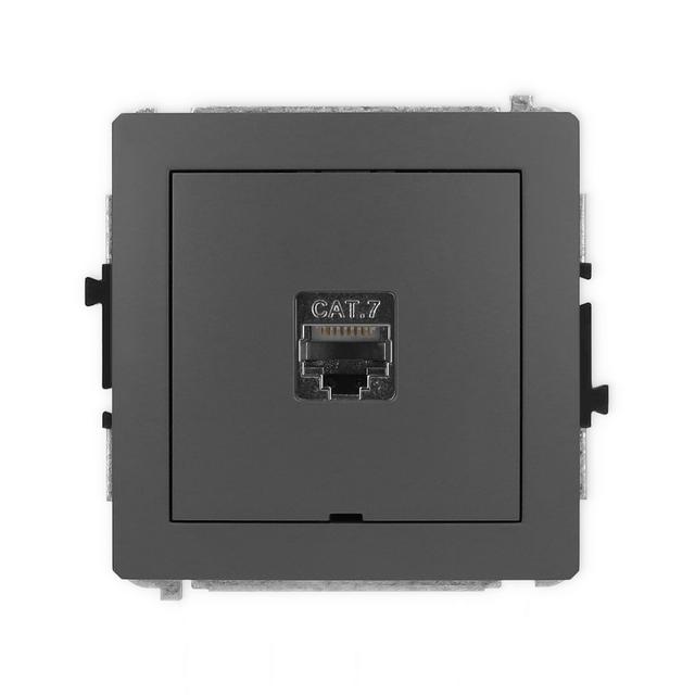 DECO Mechanizm gniazda komputerowego pojedynczego 1xRJ45, kat. 7, ekranowany, 8-stykowy, bez pola op