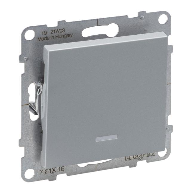 Suno Łącznik Schodowy Z Podświetleniem - 10 Ax - 250V - Zaciski Automatyczne Aluminium 721316 LEGRAND