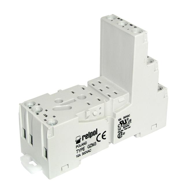 GZM3-SZARE Gniazdo wtykowe, do przekaźnika R3 - szerokość 27 mm 857412 RELPOL