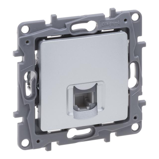 NILOE SELECTION - GNIAZDO RJ 11 ALUMINIUM, Legrand