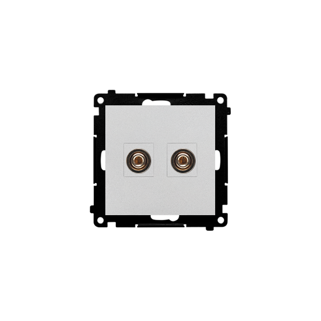 Simon 55 Gniazdo głośnikowe pojedyncze Przekrój przewodów dla wyjścia do 6 mm2 Aluminium mat TGL.01/143 KONTAKT