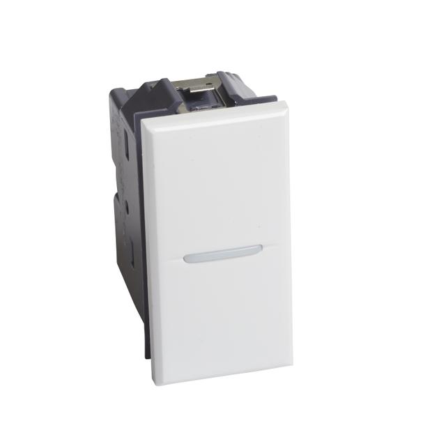 AXOLUTE - Łącznik jednobiegunowy 10AX (zaciski śrubowe) 1 moduł AXIAL biały, Bticino