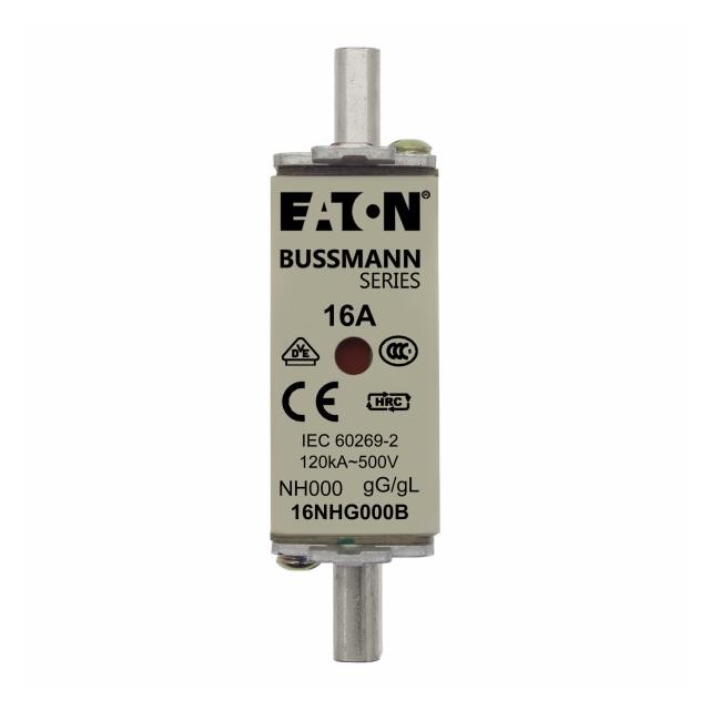 NH FUSE 16A 500V GG/GL SIZE 000 Wkładka NH000 16A 500V GL/GG podwójny wskaźnik 16NHG000B EATON