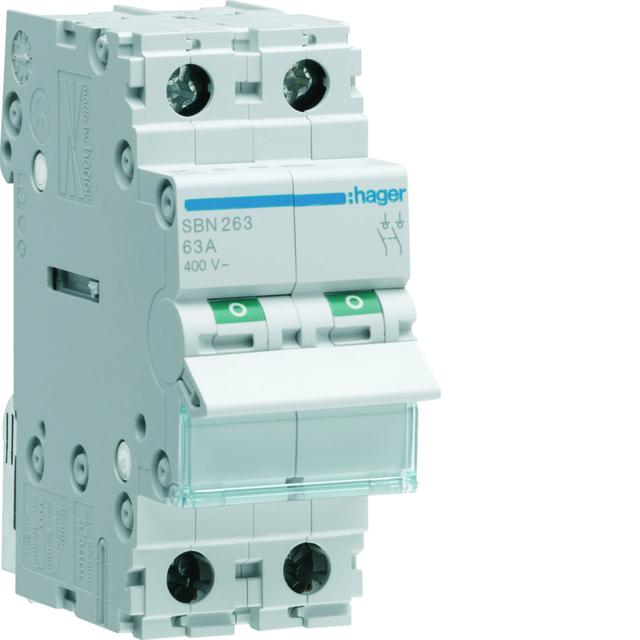 Modułowy rozłącznik izolacyjny 2P 63A 400VAC SBN263 HAGER