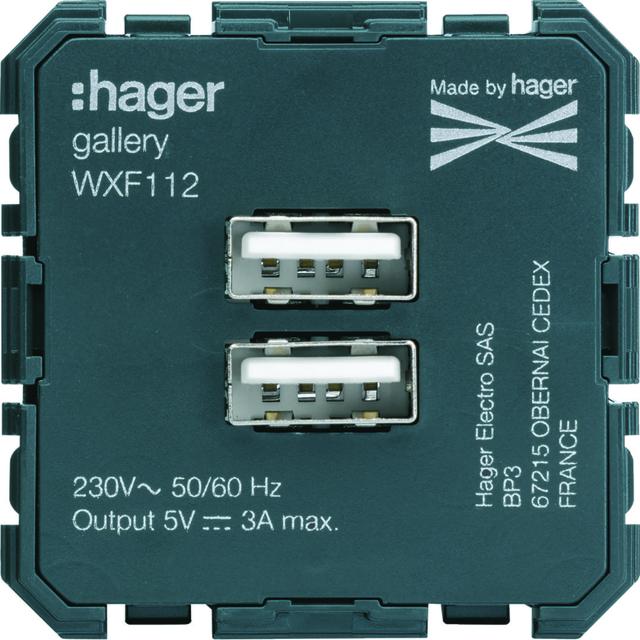 lumina/gallery Ładowarka USB A+A 3A mechanizm 2M WXF112 HAGER