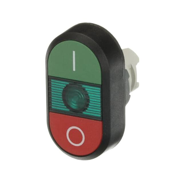 Przycisk podwójny I-0 zielone pole podświetlany MPD2-11G