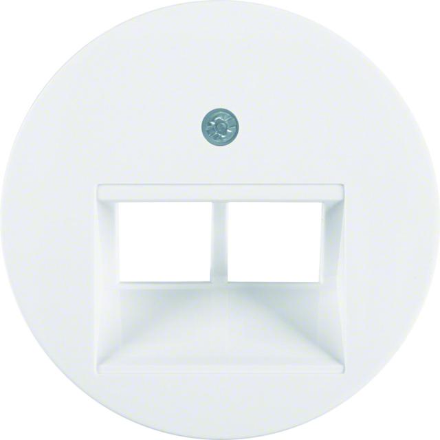 BERKER R.X Płytka czołowa do gniazda przyłączeniowego UAE podwójna komp./tel. biały 14092089 HAGER