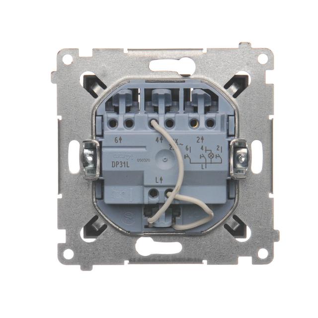 Simon 54 Przycisk potrójny z podświetleniem LED 10A szybkozłączka brąz mat