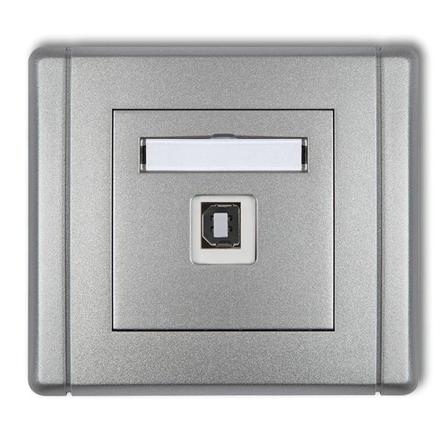 FLEXI Gniazdo pojedyncze USB A-B 2.0 srebrny metalik