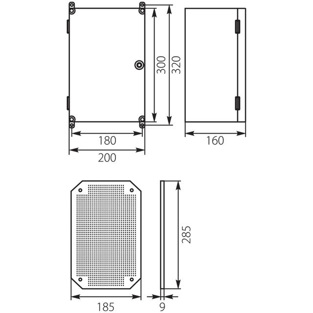 Obudowa 300x200x166mm IP65 Z-łytą montażową UNIbox Uni-Mini/T 43.01 OPATÓWEK