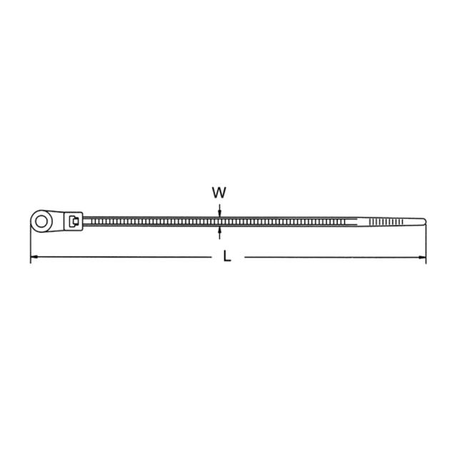 Opaska kablowa  3,7 x 170 mm z oczkiem*