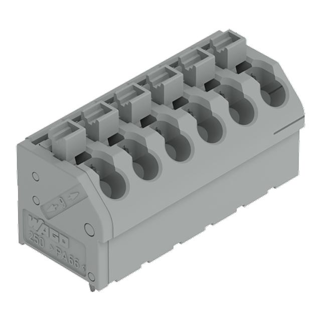 Listwa zaciskowa do płytek drukowanych 6-biegunowa szara raster 5mm /35szt./ 250-506 WAGO