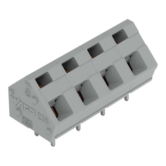 listwa zaciskowa do pł. drukowanych 6-bieg. szara raster 7,5/7,62 mm /25szt./ WAGO