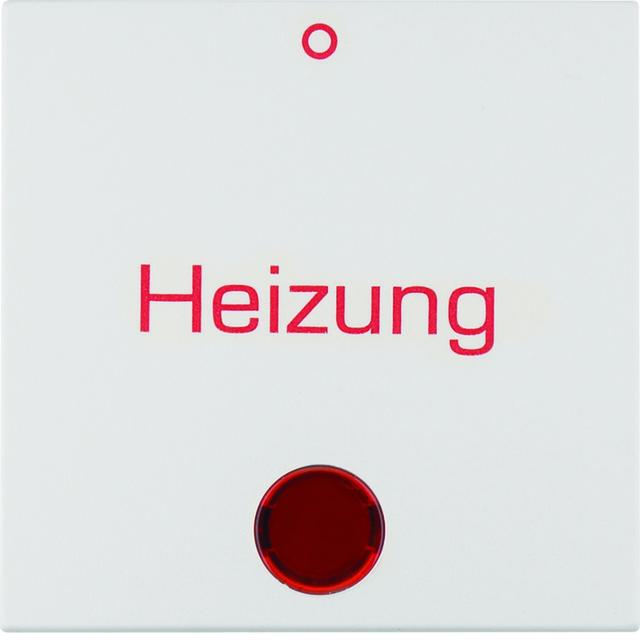 Berker B.x Klawisz z soczewką i nadrukiem  Heizung  i  0 , biały mat