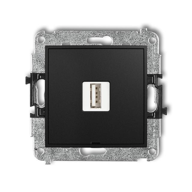 MINI Ładowarka USB pojedyncza USB A, 10W max., 5V, 2A, bez pola opisowego czarny mat 12MCUSBBO-3 KARLIK