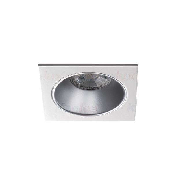 GLOZO DSL SR/W Oczko sufitowe GLOZO DSL SR/W kwadratowy stop aluminium kolor srebrny / biały 1XGx5,3