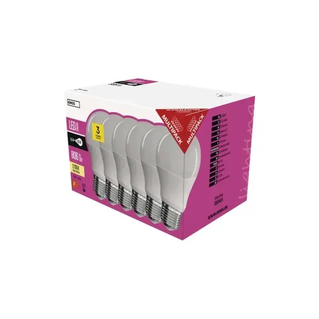 Żarówka LED Classic A60 9W E27 ciepła biel 6PK