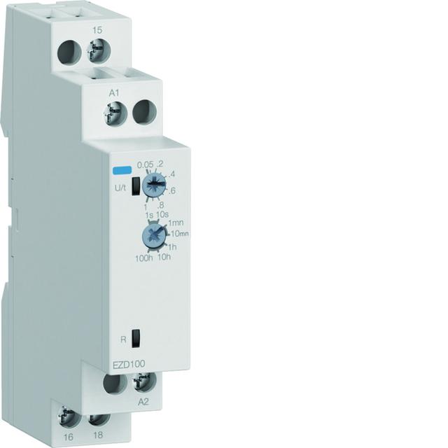 Przekaźnik czasowy 24-230VAC/DC 8A/250V z opóźnieniem załączenia EZD100 HAGER