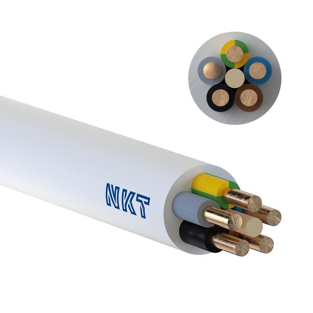Przewód instalacyjny YDY żo 5x6mm2 biały 450/750V /100m/ NKT