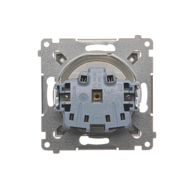 Simon 54 Gniazdo bez uziemienia z przesłonami 16A z. śrub. złoty mat