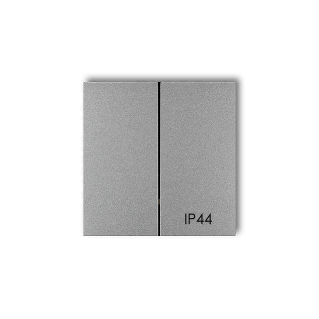 Klawisze podwójne do łączników IP44 ICON, MINI (komplet dwóch klawiszy), srebrny metalik 7MKLH-2 KARLIK