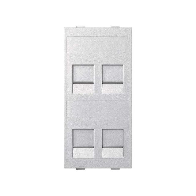 Simon Connect Płytka CIMA 4x RJ z osłonami uniwersalna aluminium S76C/8 KONTAKT