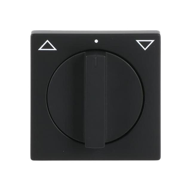 FUTURE Pokrywa z pokrętłem i nadrukiem Do wyłącznika/przycisku żaluzjowego czarny matowy