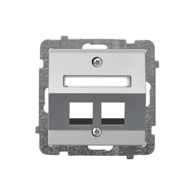 SONATA Obudowa gniazda podwójnego typu Keystone skośna - kolor srebro mat