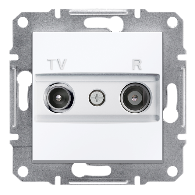 Asfora, gniazdo RTV końcowe 1dB, bez ramki, biały