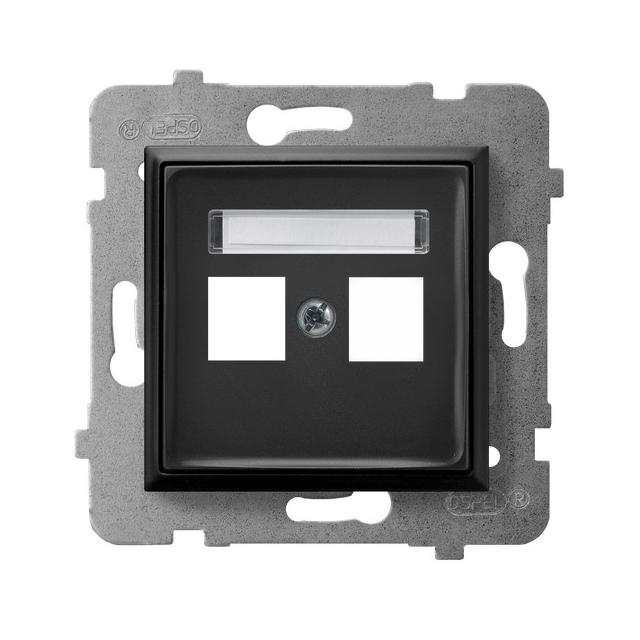 ARIA Obudowa gniazda podwójnego typu Keystone prosta - kolor czarny metalik