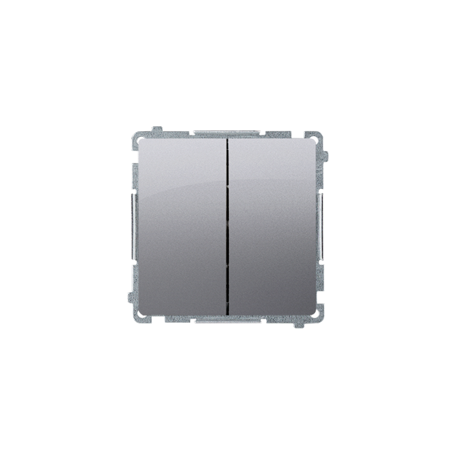 Simon Basic Łącznik schodowy podwójny 10A 250V zaciski śrubowe stal inox BMW6/2.01/21 KONTAKT