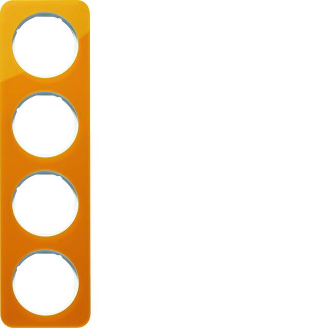BERKER R.1 Ramka poczwórna akryl pomarańczowy przezroczysty/biała 10142339 HAGER