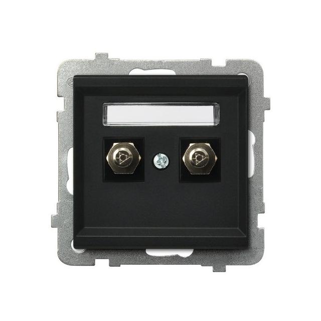 SONATA Gniazdo ekwipotencjalne podwójne - kolor czarny metalik