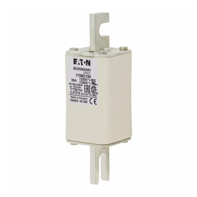 FUSE 80A 1250V 1*TN/110 AR CU Wkładka szybka 80A AC 1250V rozmiar 1 45x58x138 mm aR, 170M3190 EATON