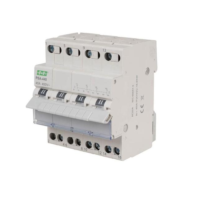 Przełącznik instalacyjny sieć-agregat 4P 40A PSA-440 F&F