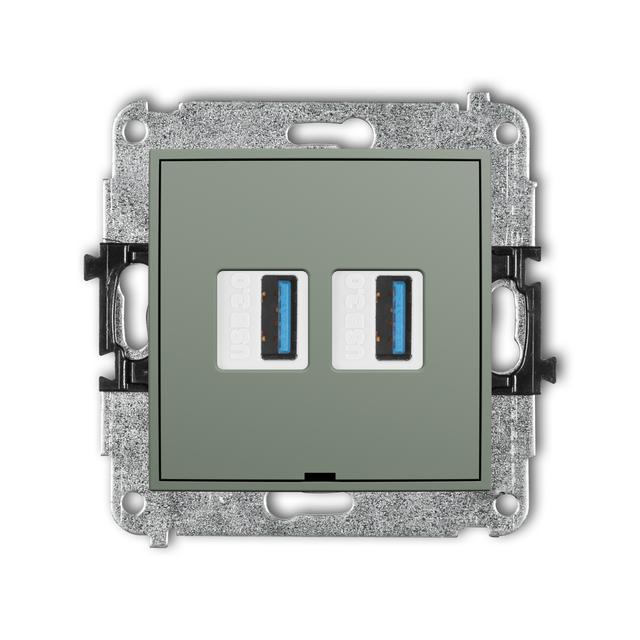 ICON Gniazdo podwójne 2xUSB typ A-A 3.0 szałwiowy 61IGUSBBO-6 KARLIK