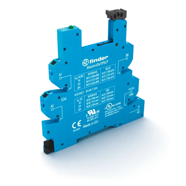 Gniazdo MasterOUTPUT do przekaźników serii 34; zaciski push-in, 93.65.0.125