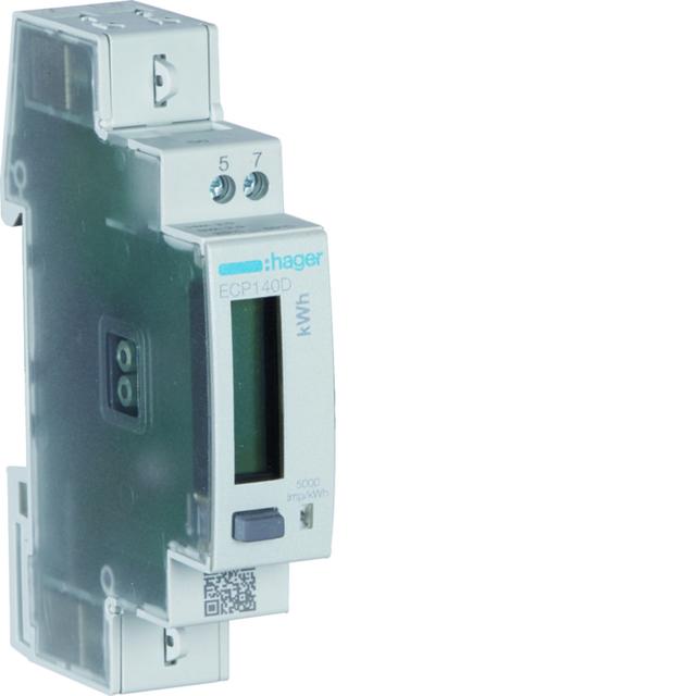 agardio.measure Licznik energii elektrycznej 1-fazowy, 40A 1M, wyjście imp., MID ECP140D HAGER