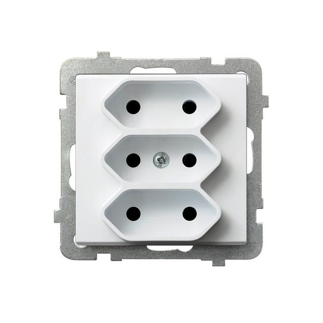 SONATA Gniazdo potrójne EURO - kolor biały