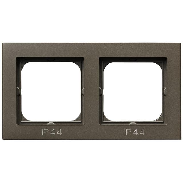 SONATA Ramka podwójna do łączników IP-44 - kolor czekoladowy metalik