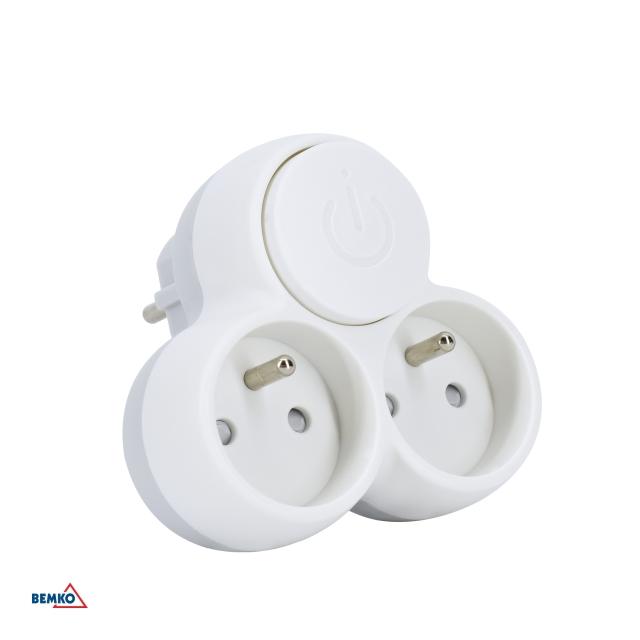 ROZGAŁĘŹNIK + 0  2xGN 16A TRÓJKĄTNY Z WYŁĄCZNIKIEM