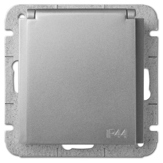 GPT SENTIA 2P+Z IP44 z przesłonami torów prądowych srebro połysk
