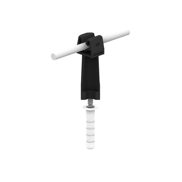 Uchwyt na drut Z-Zacisk, fi 10, L=100mm słupek czarny