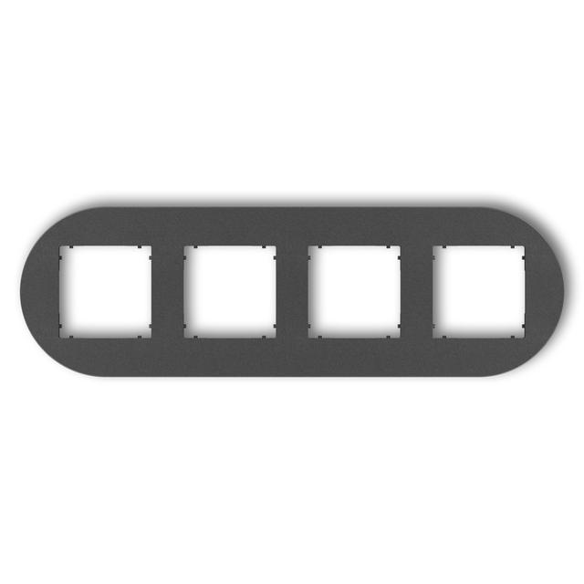 MINI Ramka uniwersalna poczwórna okrągła z tworzywa grafitowy